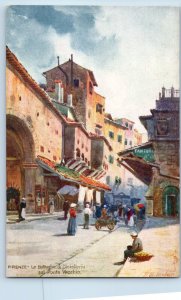 Florence Postcard The Jewelery Shops on the Ponte Vecchio c1910 Oilette Tuck Art