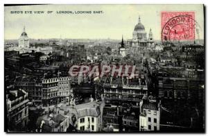 Old London Postcard Bird's Eye View Of London Looking East