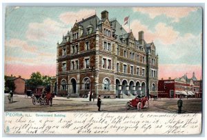 1907 Government Building Exterior Horse Road Peoria Illinois Tuck Sons Postcard 