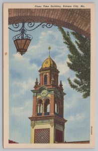 Linen~Kansas City Missouri~Plaza Time Building~Clock Tower~Vintage Postcard