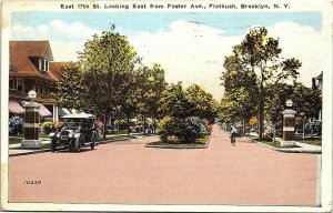 Postcard NY Brooklyn East 17th St. Looking East from Foster Ave., 1924 A1