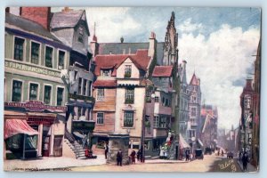 c1910 Edinburgh Scotland Tuck Oilette Postcard John Knox's House High Street