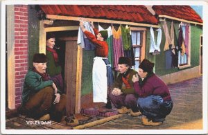 Netherlands Volendam Traditional Clothing Vintage Postcard 04.14