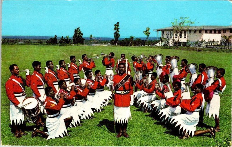 2~Postcards Fiji   FIJIAN MILITARY FORCES BAND Musical Leader Kini Cava  MUSIC