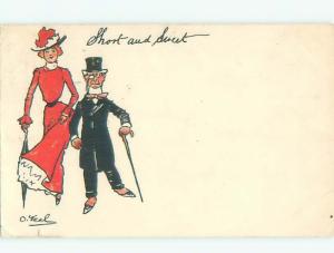 Pre-Linen Comic signed SHORT MAN WALKING THE TALL WOMAN AB9124