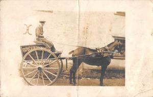 Browning Butcher Horse Carraige Real Photo Antique Postcard J66553