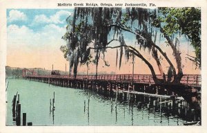 Vintage McGirts Creek Bridge Ortega Near Jacksonville FL Linen Postcard