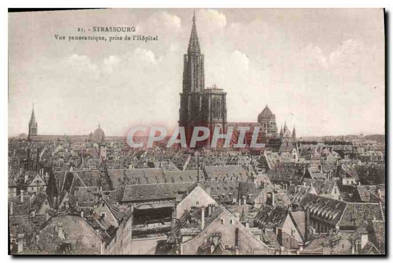 Postcard Old Strasbourg Panoramic taken from the Hospital
