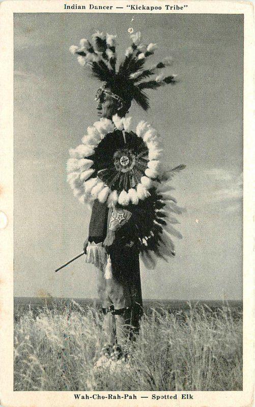 Elk City Oklahoma 1930s Wah-Chop-Rah-Pah Spotted Elk Graycraft postcard 7629