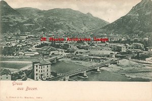 Italy, Bozen, Bolzano, City Scene, Aerial View, Greetings