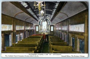 Chicago Illinois IL Postcard Interior Chapel Car St Anthony 1910 vintage Antique