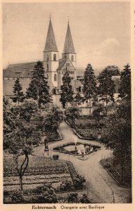 Vintage Postcard Orangerie Avec Basilique Religious Bldg. Echternach Luxembourg