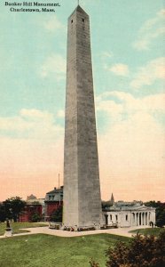 Vintage Postcard 1910's Bunker Hill Monument Charlestown Massachusetts MA