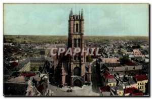 Postcard Old Ghent Saint Bavo Church