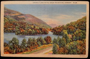 Vintage Postcard 1934 Emerald Lake, Green Mountains, Dorset, Vermont (VT)