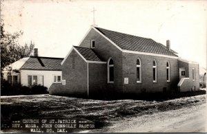Real Photo Postcard Church of St. Patrick in Wall, South Dakota~138278