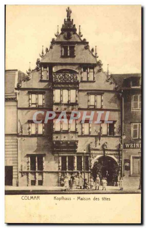 Old Postcard Colmar Kopfhaus heads home