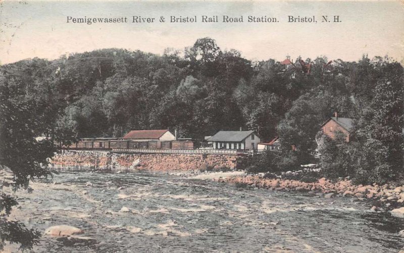 Bristol New Hampshire Pemigewassett River & Bristol R.R. Station PC U6237