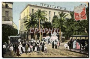 Old Postcard Alger Le Marche aux Fleurs The Bab El Oued street