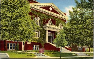 Linen Postcard Central Evangelical United Brethren Church in South Bend, Indiana