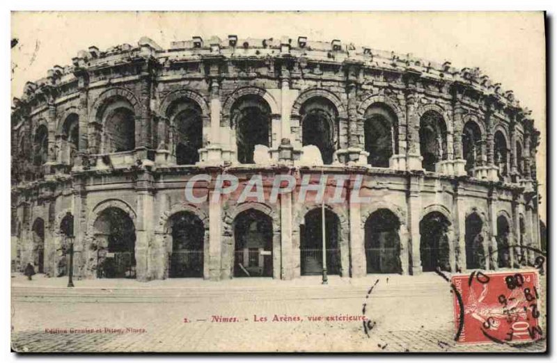 Old Postcard Nimes Les Arenes Exterior View