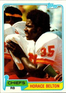 1981 Topps Football Card Horace Belton Kansas City Chiefs sk60160