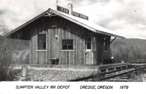 Dredge Oregon Sumpter Valley Train Station Real Photo Postcard AA33070