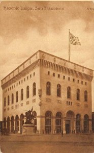 MASONIC TEMPLE San Francisco, California c1910s Vintage Postcard