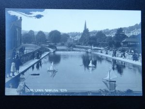 Devon DAWLISH The Lawn & Boating Pool c1920s RP Postcard by Chapman & Son