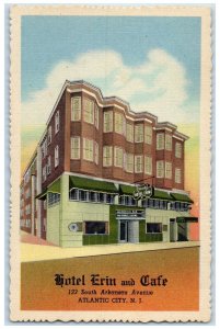 c1940's Hotel Erin & Cafe Arkansas Avenue Atlantic City New Jersey NJ Postcard