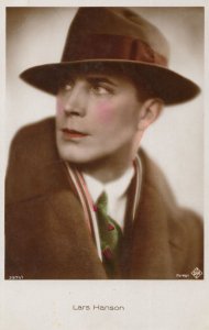 Lars Hanson Film Actor Hand Coloured Tinted Real Photo Postcard