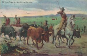 Cowboys Driving Fighting Bulls in Spain - DB