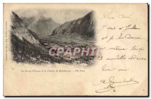 Old Postcard Bourg d'Oisans and the chain Belledonne