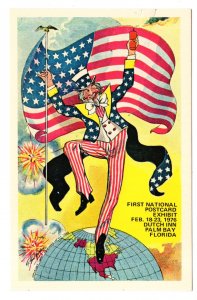 First National Postcard Exhibit, 1976, Palm Bay, Florida, Uncle Sam, Deltiology