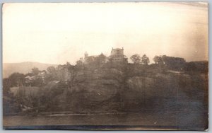 c1910 RPPC Real Photo Postcard Mansion House Atop Cliff