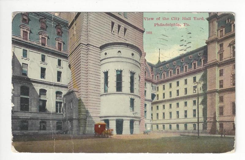 1911 USA Picture Postcard - City Hall Yard, Philadelphia, PA (AM35)