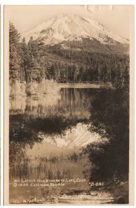 CALIFORNIA MT LASSEN 1939 MANZANITA LAKE REAL PHOTO POSTCARD  (4)