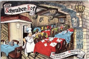 Postcard RESTAURANT SCENE Milwaukee Wisconsin WI AJ2621