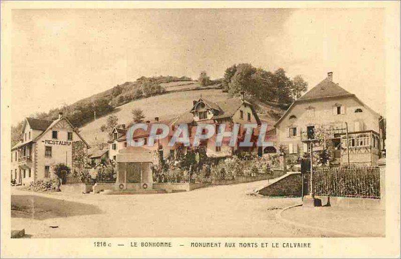 Old Postcard Le Bonhomme War Memorial and Calvary