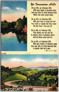 Ye Tennessee Hills, Poem by Mrs. S. L. Pitt, Nature Scenery, Vintage Postcard