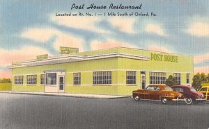 Oxford Pennsylvania Post House Restaurant Linen Vintage Postcard AA44118