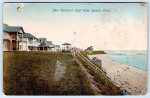 1910's ERA NEW HARTFORD EAST RIVER BEACH CONNECTICUT*CT*COTTAGES*HOUSES*GAZEBO