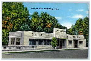 Gatlinburg Tennessee TN Postcard Riverview Cafe Icecream Exterior c1940 Vintage