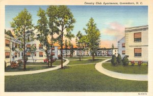 Greensboro, North Carolina NC    COUNTRY CLUB APARTMENTS ca1940's Linen Postcard