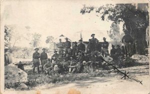 RPPC SOLDIER'S & DOG MEXICO WAR ? REAL PHOTO POSTCARD (c. 1915)