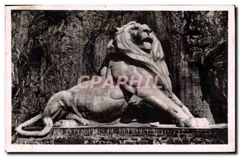 Old Postcard Belfort Lion