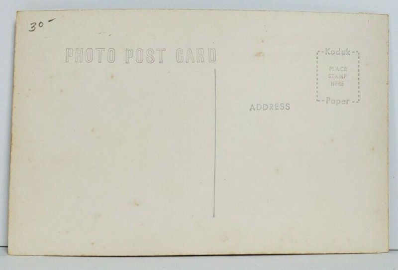 RPPC Motorcyclist RUSS PETERSON of Flint Mich 1940s Motorcycle Rare Postcard M16