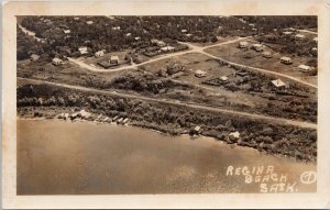 Regina Beach Saskatchewan SK Aerial View Real Photo Postcard H30