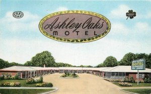 1950s Georgia Valdosta Ashley Oaks Motel roadside Kropp Postcard 22-11563