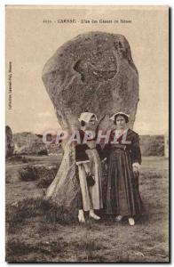 Old Postcard Dolmen Menhir Carnac L & # 39un the giants of folklore Menec